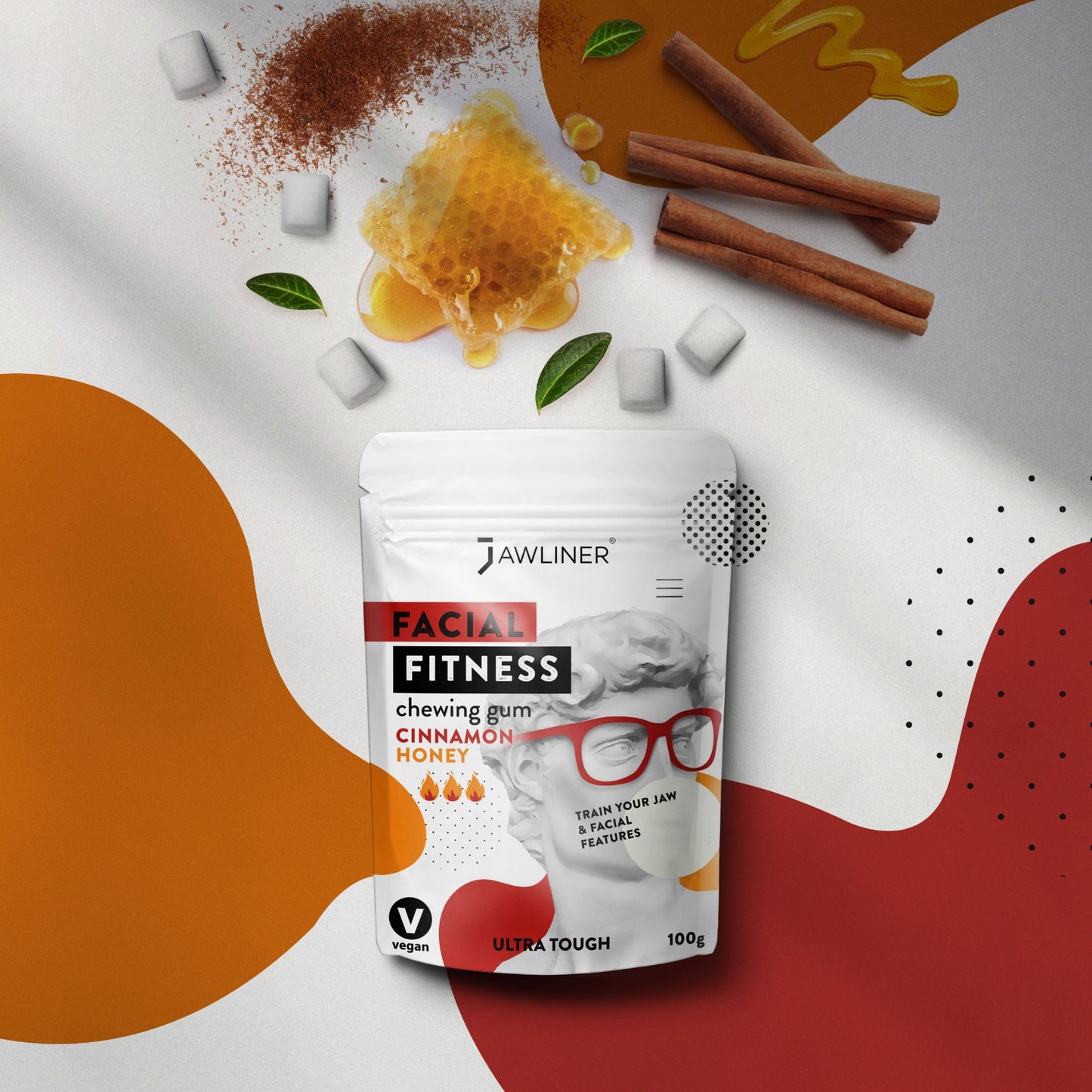JAWLINER® Starter Pack - 3.0 Principiante + Facial Fitness Canela/Miel
