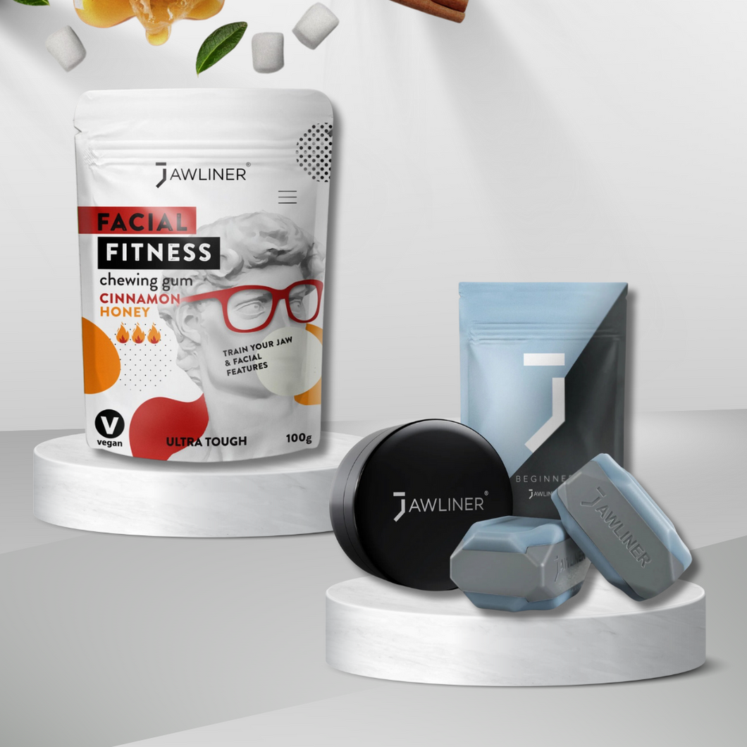 JAWLINER® Starter Pack - 3.0 Principiante + Facial Fitness Canela/Miel