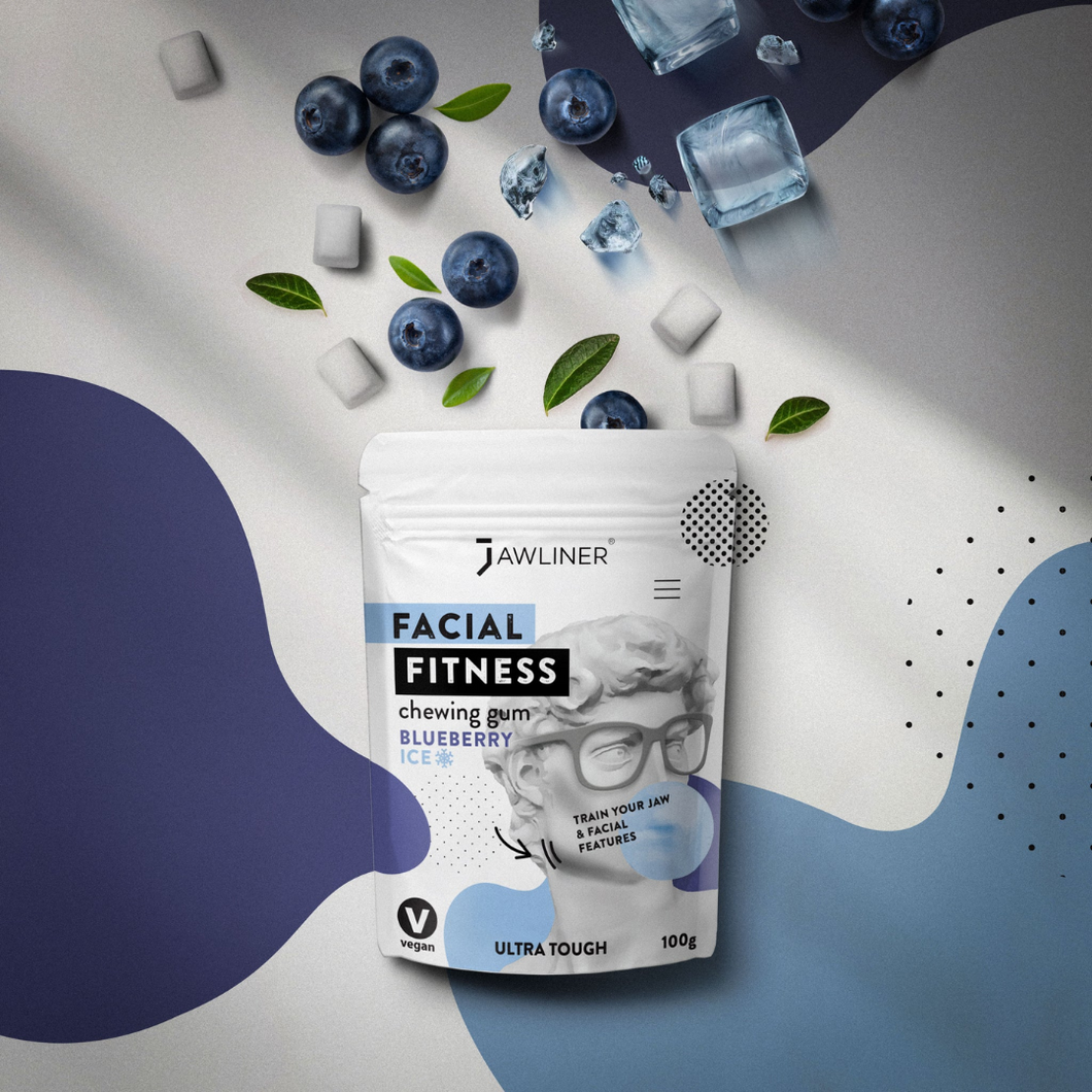 JAWLINER® Goma de Mascar - Facial Fitness - Blueberry Ice