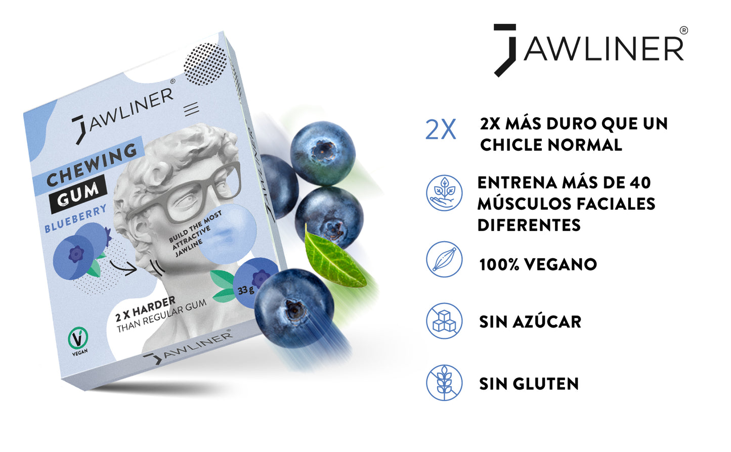 Chicle para Mandíbula - Arándano - Medium