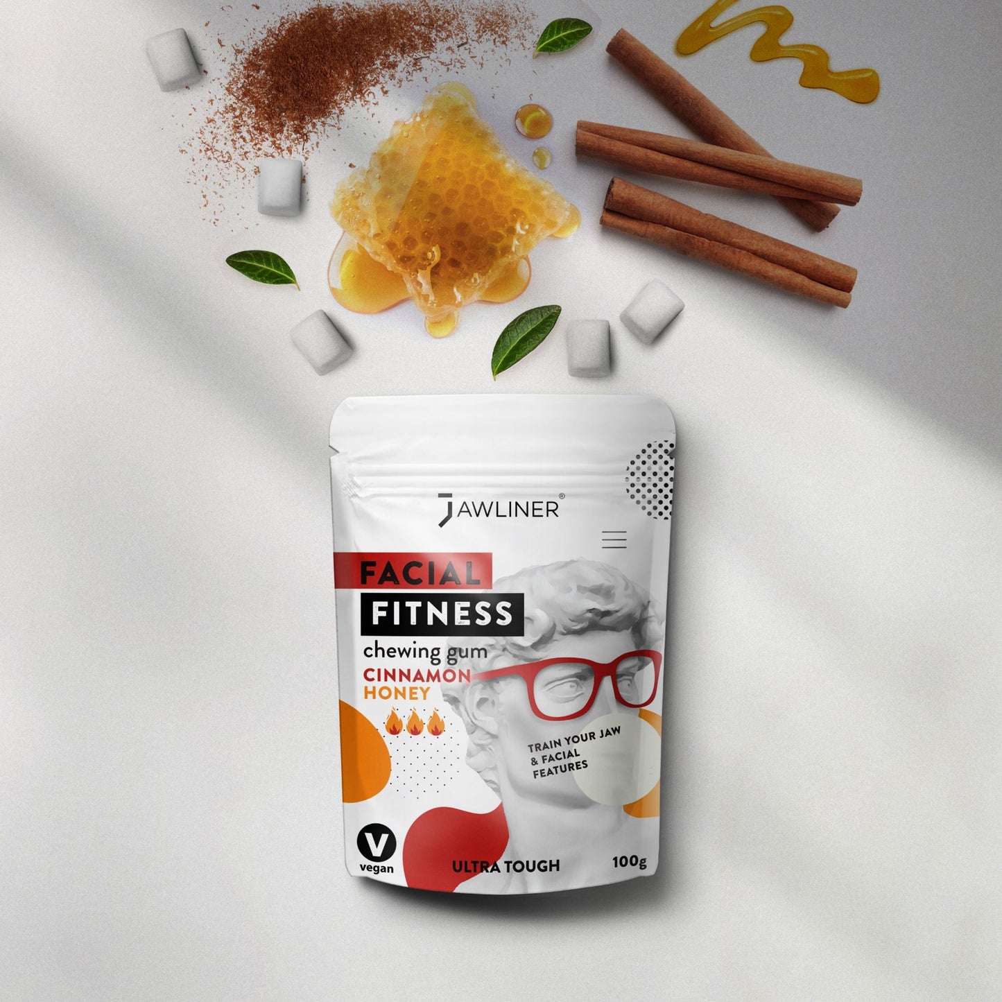 JAWLINER® Starter Pack - 3.0 Principiante + Facial Fitness Canela/Miel